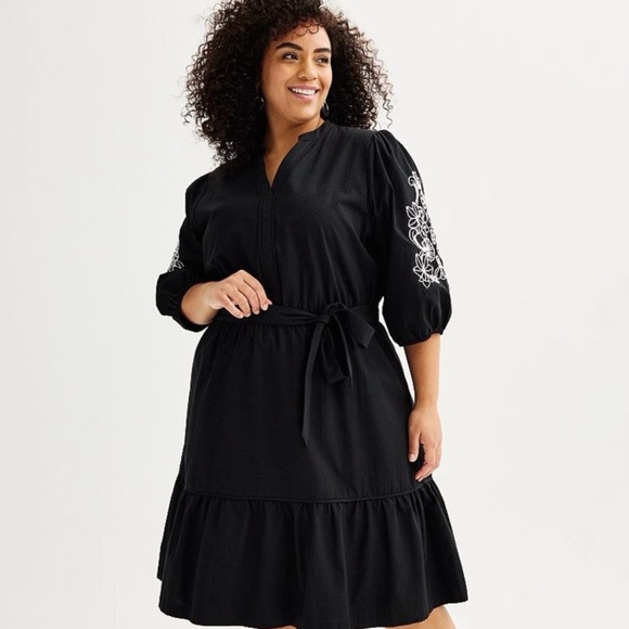 Draper James Dresses & Skirts - DRAPER JAMES RSVP Embroidered Puff Sleeve Tie Waist Dress Women’s XS NWT NEW